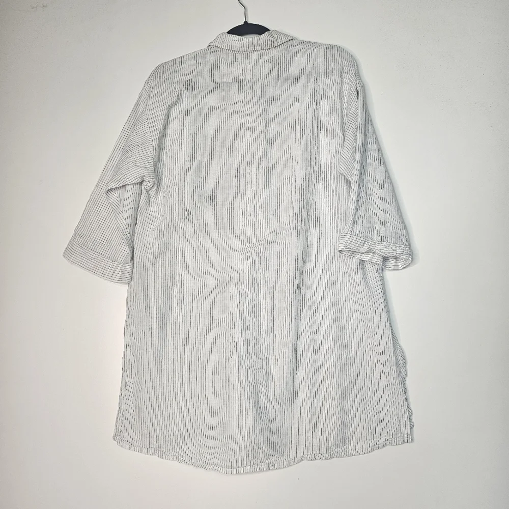 Zara Women's Oversized Linen Striped Shirt Tunic Size Midium
